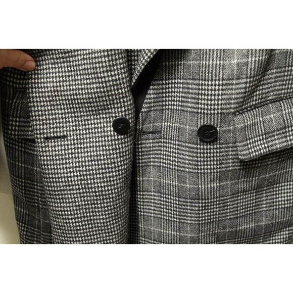 BCBG Max Azria women's wool Coat Per-Owned Black/White Medium Size - Picture 8 of 11